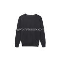 Men's Knitted Stretchable Wool/Acrylic/Nylon V-Neck Pullover